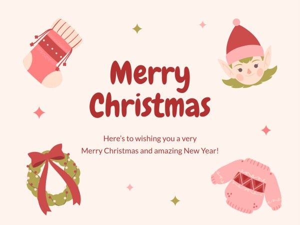 xmas, wish, love, Cute Cartoon Merry Christmas Card Template
