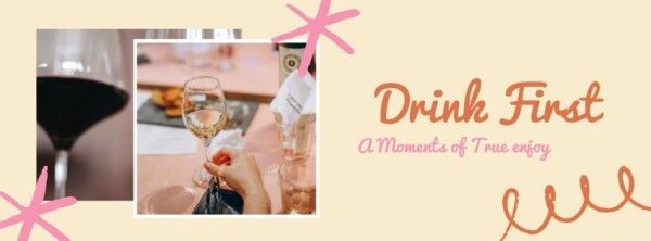 restaurant, dating, business, Pink Drink Wine Facebook Cover Template