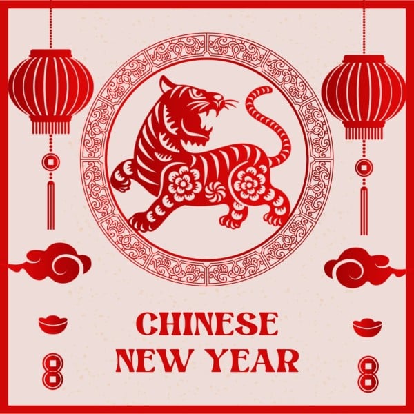 Red Happy Chinese New Year Instagram Post