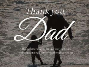 father, fathers day, daddy, Black Thank You Dad Card Template