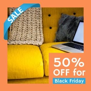 promotion, social media, vector, Yellow Black Friday Sale Instagram Ad Template