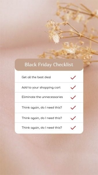 Pink Black Friday Checklist Instagram Story