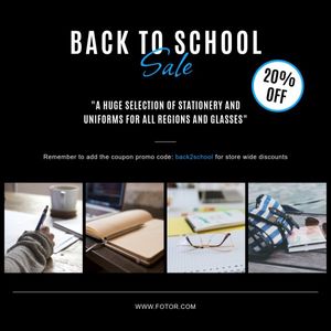 promotion, discount, advertising, Back To School Sales Instagram Post Template