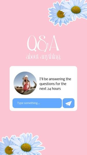 social media, get to know me, questions, Q&A Message  Instagram Story Template
