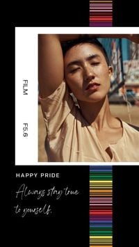 lgbt, modern, film, Black Simple Photo Frame Pride Month Photo Collage Instagram Story Template