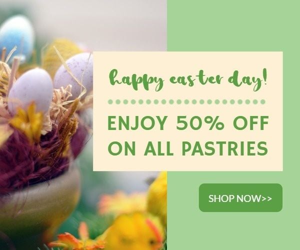 promotion, food, bread, Easter Day Sale Medium Rectangle Template