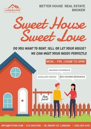 rental, open house, agency, Real Estate House Sale Poster Poster Template