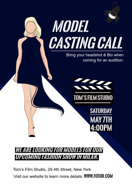 performing arts, performance, show, Casting Call Poster Template