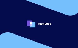simple, logo, Blue Marketing Business Introduce Business Card Template