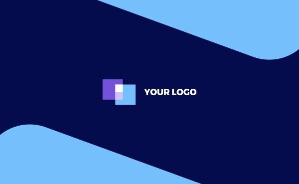 simple, logo, Blue Marketing Business Introduce Business Card Template