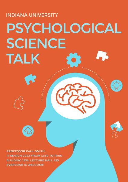 thinking, thought, psychologist, Psychology Science Talk Poster Template