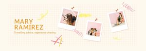 girls, dog, animal, Yellow Background Tumblr Banner Template