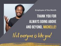 best employee, award, awards, Gray Employee Of The Month Card Template