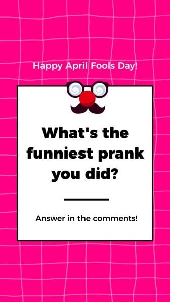 april fools' day, event, celebration, Pink Simple What Is April Fools Instagram Story Template