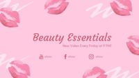 シンプルピンクの美しさのビデオ購読 YouTubeチャンネルアート