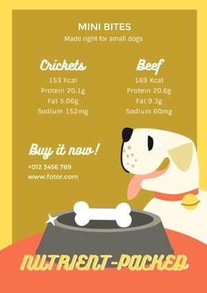 pet food, pet, animal, Yellow Dog Food Sale Poster Template