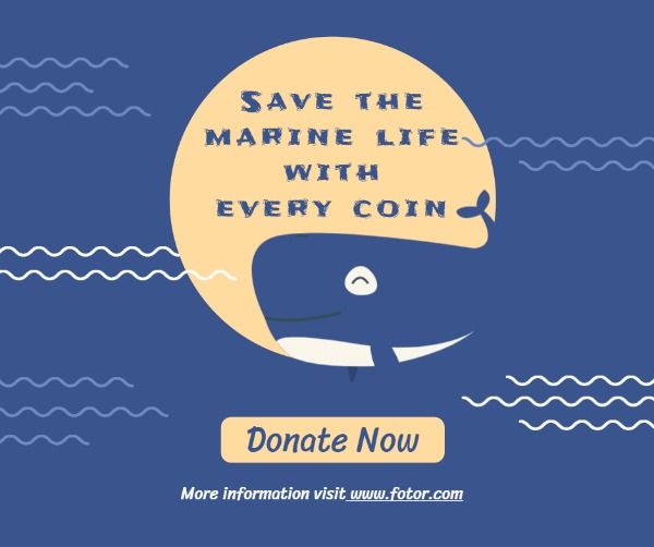 marinelife, sea, protect, Save Marine Life Facebook Post Template