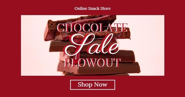 discount, shop, food, Red Chocolate Online Sale Banner Ads Facebook Ad Medium Template