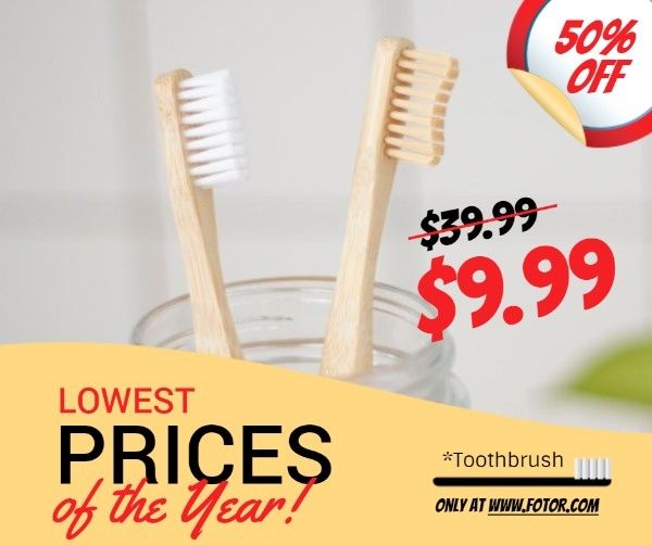 banner ads, shop, store, Toothbrush Online Sale Facebook Post Template