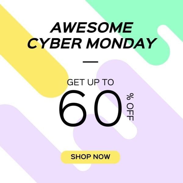 online shopping, shopping, ecommerce, Art Simple Cyber Monday Pormotion Instagram Post Template