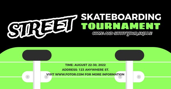Green Skateboard Tournament Facebook Event Cover