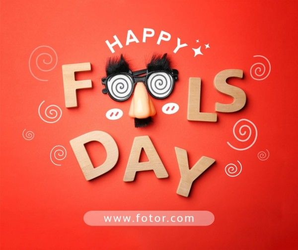 greeting, celebration, festival, Funny Red Photo April Fools' Day Facebook Post Template
