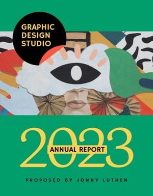 绿色抽象文学平面设计工作室年度报告 报告
