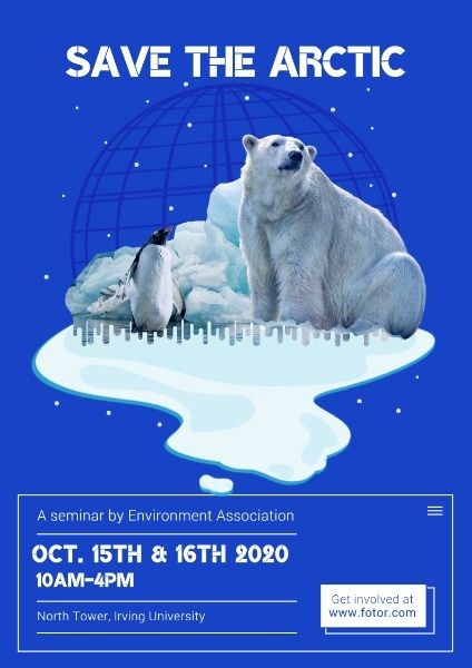 global warming, nature, atmosphere, Save The Arctic Poster Template