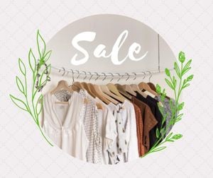 promotion, discount, instagram, White Clothes Sale Facebook Post Template