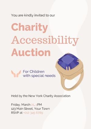 ngo, non-profit, jewelry, Charity Auction Poster Template