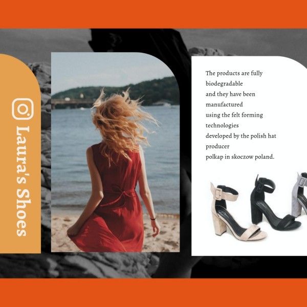 footwear, social media, collage, Women's High Heels Fashion Shoes Branding Marketing Instagram Post Template