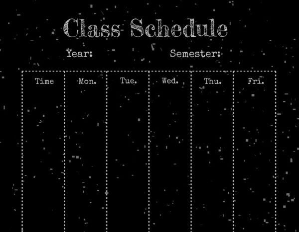 term, semester, blank, Black Background Class Schedule Template