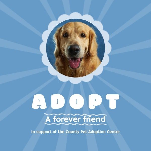 dog, animal, pet, Blue Adoption Center Instagram Post Template