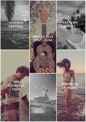 music festival, musical, party, Summer Coast Festival Poster Template