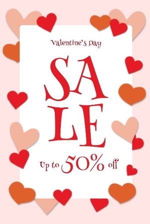 heart, love, valentines day, Pink Background Of Valentine's Day Sale Pinterest Post Template