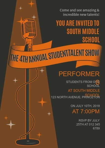 Talent Show Invitation Template and Ideas for Design | Fotor