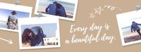 every day, beautiful day, life, Yellow Couple Beach Photo Cover Facebook Cover Template