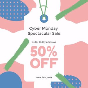 sales, promotion, discount, Simple Cyber Monday Poster Instagram Post Template