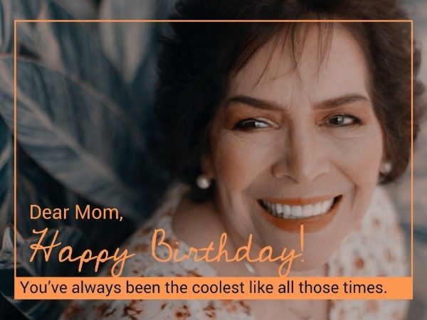 love, celebration, happy birthday, Orange Mother's Birthday Wishes Card Template