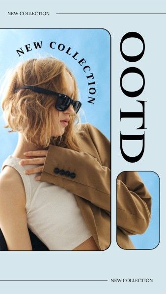 instagram reels, ootd, clothing, Blue Modern Fashion New Collection Reels Cover Instagram Story Template