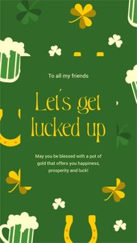 st patricks, celebration, festival, Green Illustrated Saint Patrick's Day Instagram Story Template