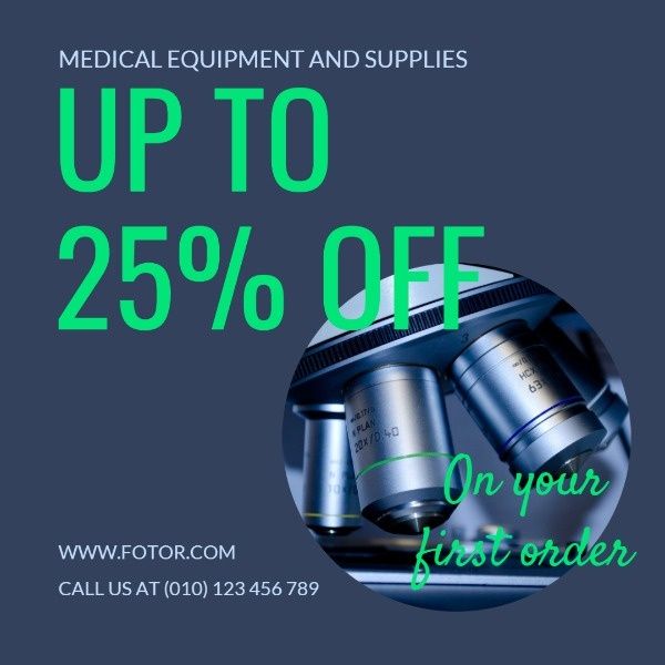 discount, promotion, business, Grey Medical Equipment Sale Instagram Post Template