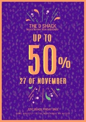 promotion, retail, commodity, Purple Black Friday Sales Flyer Template