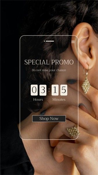 reminder, fashion, market, Black Woman E-Commerce Jewelry Black Friday Sale Instagram Story Template