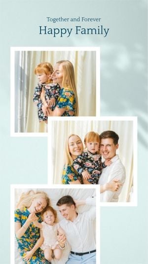 love, mother, mom, Blue Shadow Modern Family Collage Photo Collage 9:16 Template