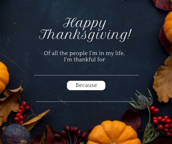 Blue What Are You Grateful For Thanksgiving Facebook投稿