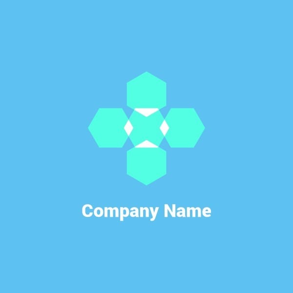 蓝色公司名称徽标 Logo