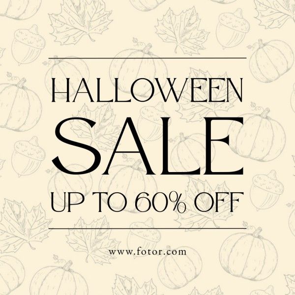 discount, price off, sale, Cream White Halloween Big Save Instagram Post Template