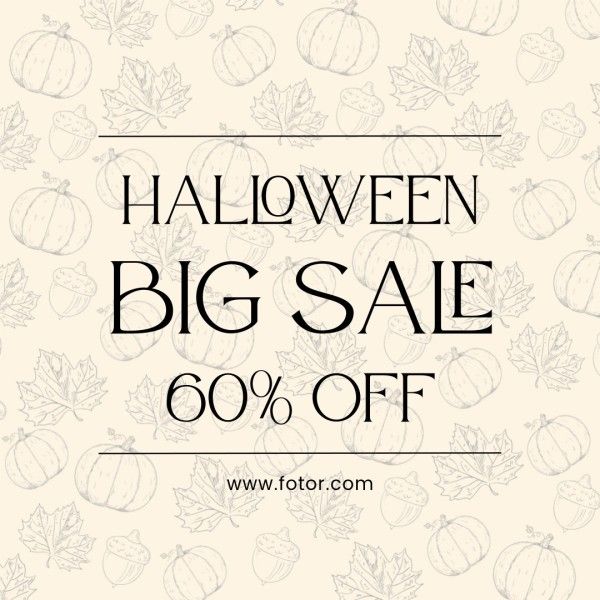 discount, price off, social media, White Halloween Big Save Instagram Post Template