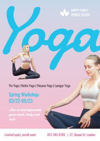 course, exercise, sport, Yoga Class Poster Template